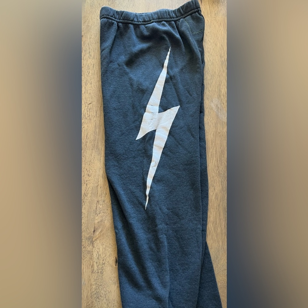 Aviator Nation Kids Blot Print Charcoal  Gray with White Bolt